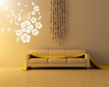 Large Floral Vines Flowers Vinyl Decals Modern Wall Art